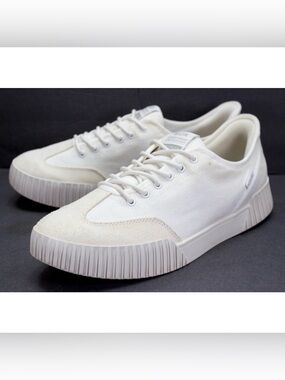 Kizik Brooklyn Womens Size US 10.5 White Canvas Suede Hands Free Athletic Shoes